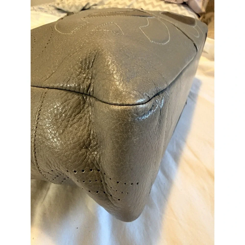 Coach Chelsea Inlaid Leather Charlie Gray Grey Tote Zip Large Patchwork